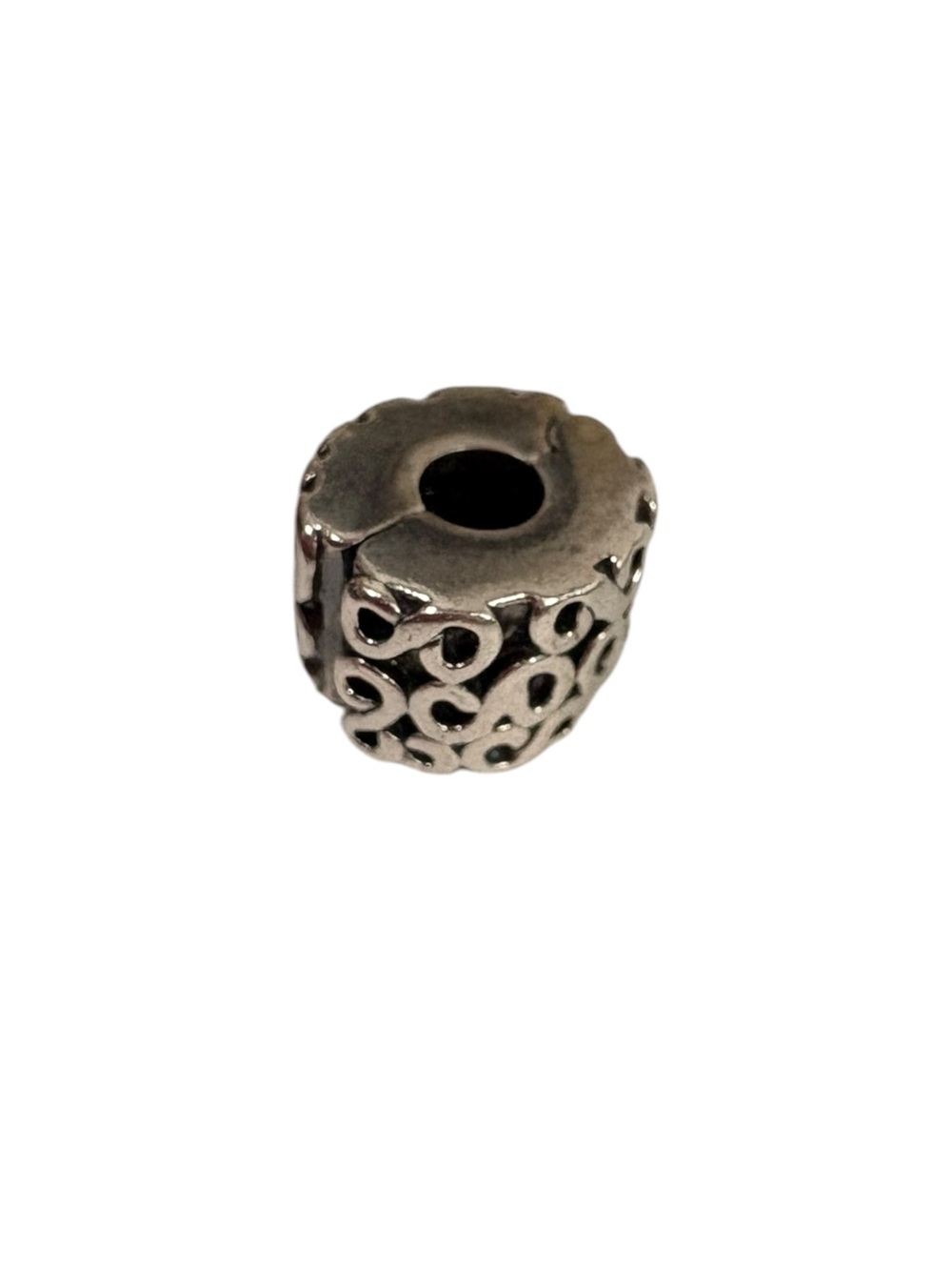 Pandora Silver Scrollwork Barrel Charm Spacer